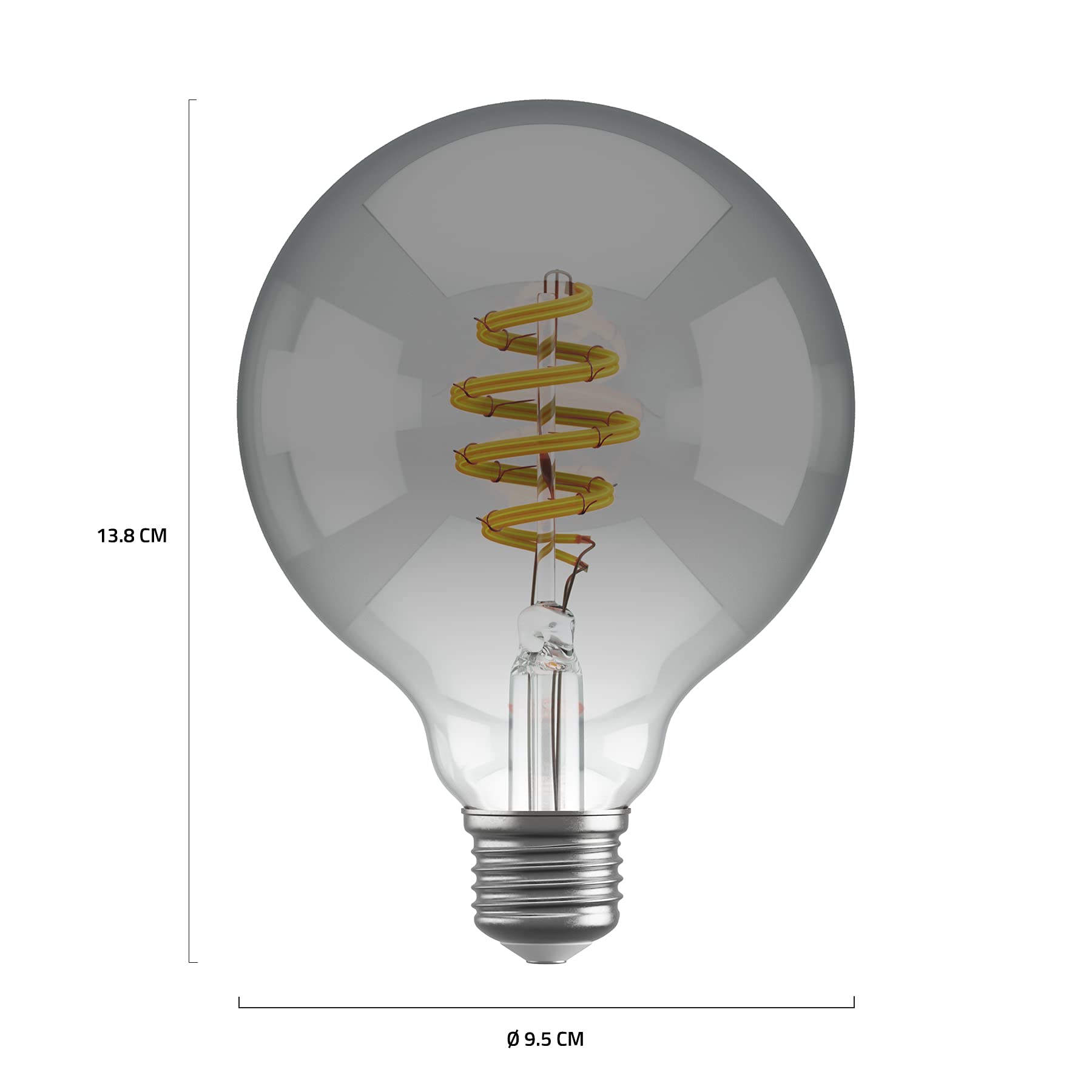 Hombli Glühbirne, G95 E27 LED WLAN, 800 Lumen, dimmbar, vintage, Smokey