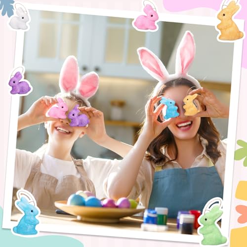 Set 6 Adornos Conejos de Pascua para Árbol miniatura 3
