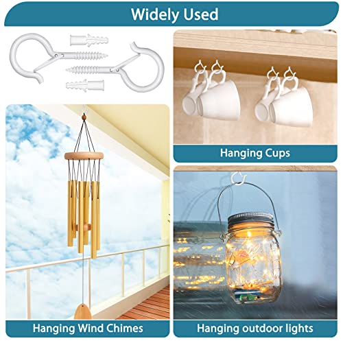 Mckanti White Metal Screw Hooks with Safety Buckles #TOP13