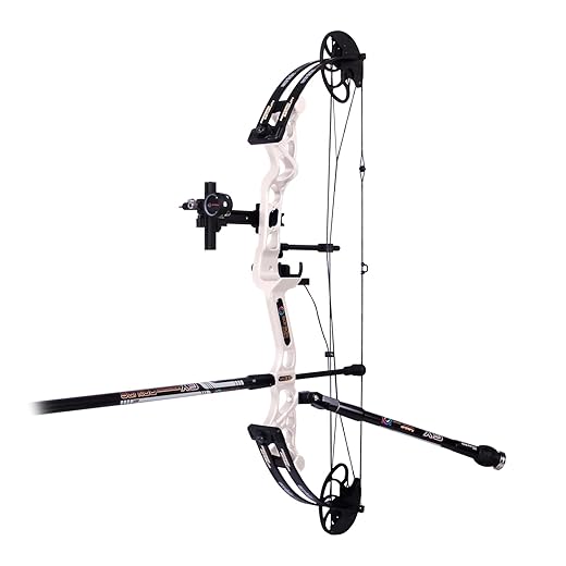Sanlida Hero X8 Target 2023 Compound Bow and Arrow Kit with All Accessories White/7-35lbs/14-60lbs Draw Weight/Limited Life-time Warranty