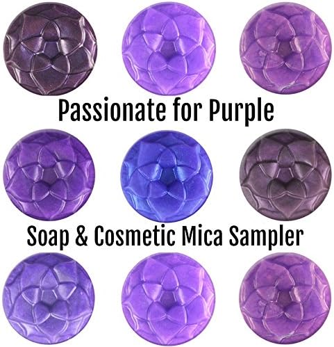 Mica Sample Set - Passionate for Purple - 7 Purple Mica Colors for Soap & Cosmetics