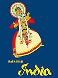 Metallschild Kathakali Südostasien Asiatische Vintage Rtro Reisen Metall Poster Generisch Blechschild Vintages Nostalgie Eisenmalerei Für Garage Küche Badezimmer 30x40cm