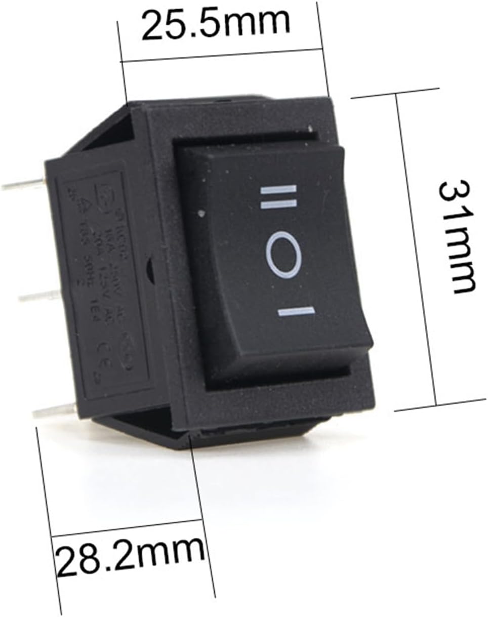 KCD2 Black Three Position Toggle Micro switches 16 / 250VAC 20A / 125VAC Smart interruptor Rocker Switch