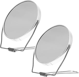 2pcs Vanity Mirror Travel Makeup Mirror Folding Mirror Portable Vanity Mirror Bathroom Mirror Foldable Mirror Portable Countertop Mirror Hand Held Mirror Foldable Hand Held Mirror