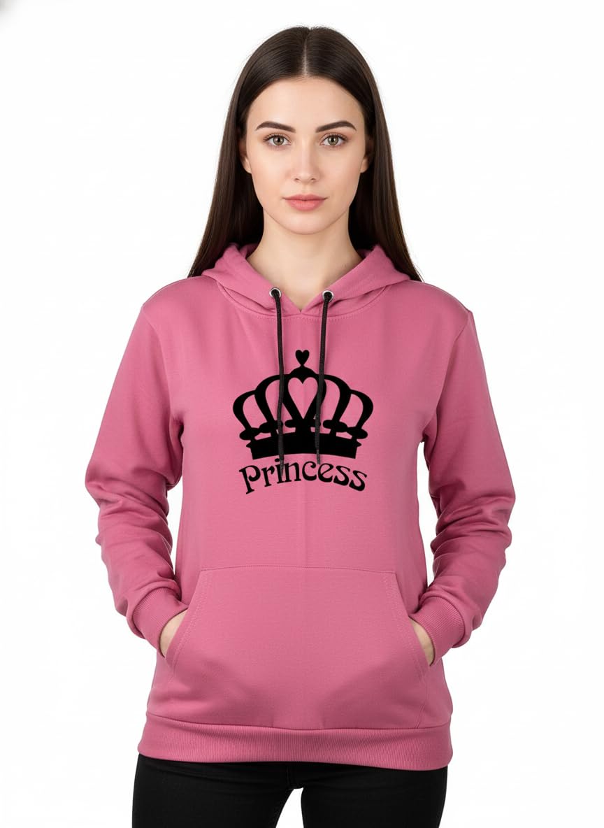 Women's Cotton Hooded Neck Princess Printed Hoodie || Sweatshirt for Women's