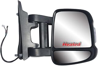 Replacement Extension Long Arm Passenger Right Side Mirror Manual Folding Electric Heated Glass with Signal Light Fit RAM Promaster 1500 2500 3500 From 2014 to Onward