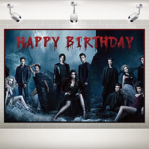 Vampire Diaries Birthday Decorations,5x3Ft Vampire Diaries Backdrop Vampire Diaries Party Supplies Banner Vampire Diaries Party Decorations Photography Background Vampire Diaries Banner