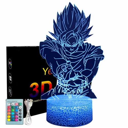 Yelyung Anime Dragon Ball 3D Illusion Lampe 16 Farben Optische Led...