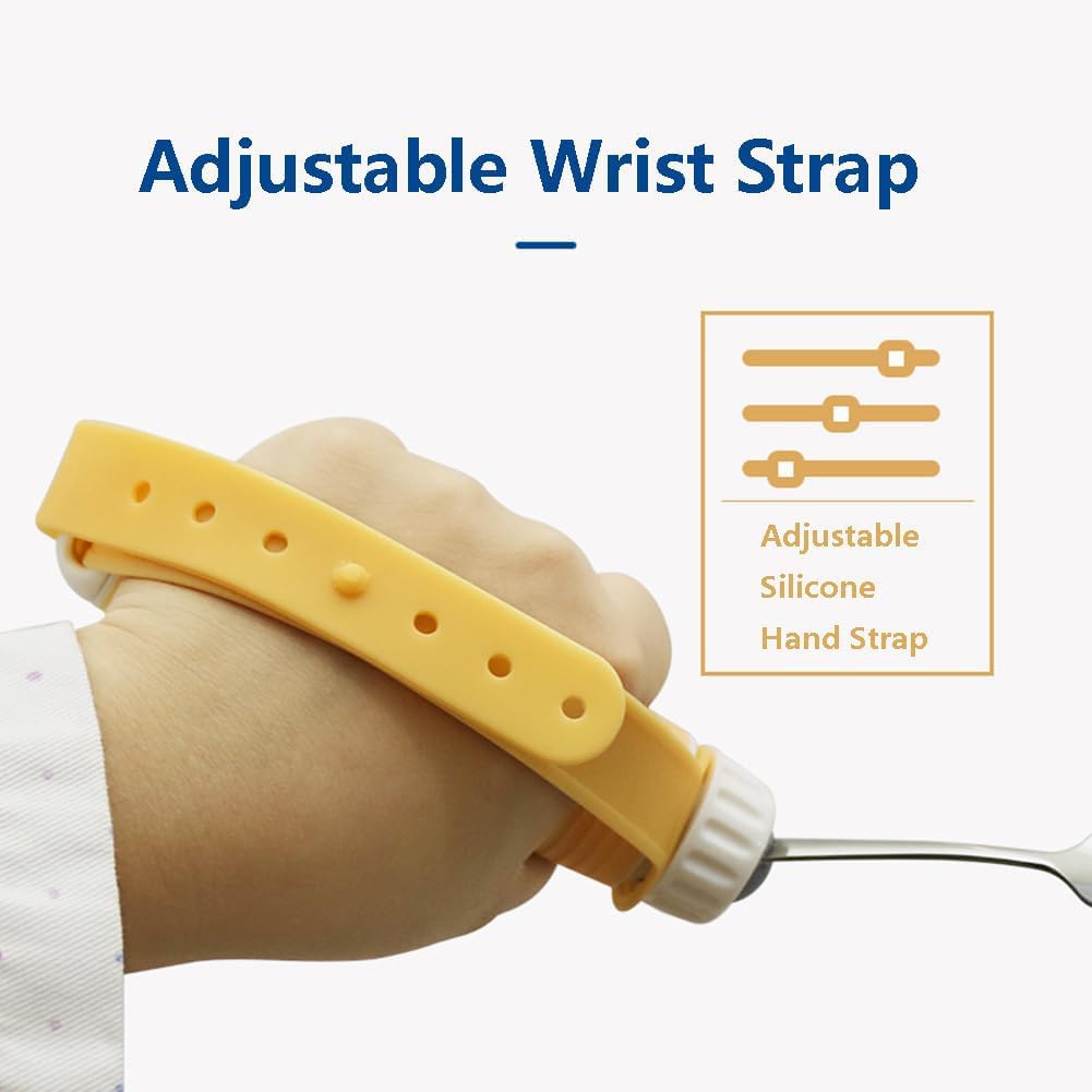 Cubiertos Adaptativos con Cuchara y Tenedor Giratorios 360º - Herramientas Ajustables para Ancianos y Discapacitados Movilidad Limitada, Set of 4