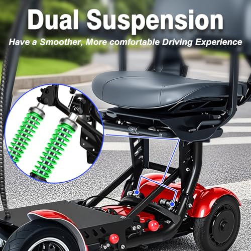 Image of Mobility Scooters for Seniors & Adults- 4 Wheel Foldable Portable Electric Scooter, 500W Dual Motor, 30-Mile Range, 11 MPH, All-Terrain Lightweight Folding Mobility Scooter Lightweight for Adults