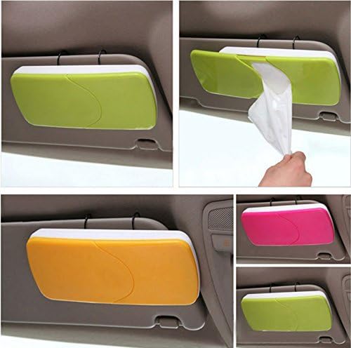 TOUARETAILS New Auto Accessories Car Sun Visor Tissue Box Paper Napkin Holder with Tissue (Random Color)