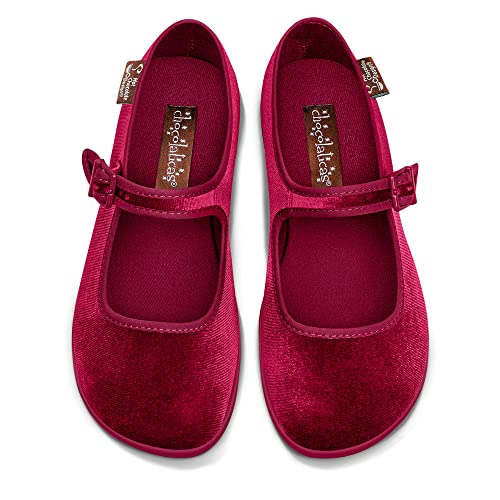 Image of Hot Chocolate Design Whimsical Women's Mary Jane Flats | Adjustable Buckle Strap, Round Closed Toe, Cushioned Insole, Vegan Textile, Lightweight All-Day Wear