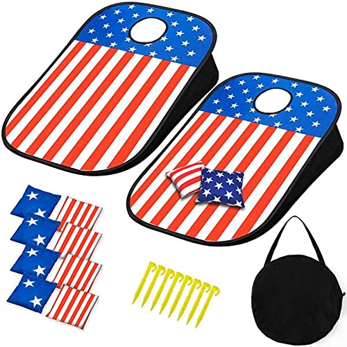 Corn Hole Bean Bag Game Outdoor Portable Cornhole Boards Set & Toss