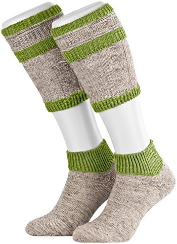 Piarini 2-teilig Loferl Trachtenstrümpfe Trachtensocken Wadenwärmer Herren - braun grün rot blau beige anthrazit Zopfmuster Gr.39-42 43-44 45-46 47-48