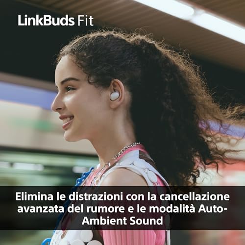 LinkBuds Fit - Cuffie True Wireless Bluetooth con Noise Cancelling - Comfort a lungo, IPX4, High-Res Audio, modalità Ambient Sound, batteria fino a 21 ore, Multipoint, iOS e Android - Black - Cuffia gaming - Immagine 5