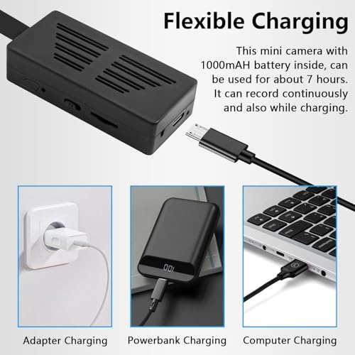 Biddsgg Mini Spy Camera with Motion Detection DIY Hidden Camera with 64G SD Card Motion Detector Suitable for Indoor and Outdoor Comprehensive Monitoring - 7