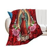 MrpsElk Virgin Mary Virgen de Guadalupe Blanket Super Soft Flannel Warm Blankets - for Bed Sofa Bedrooms Travel Home Decoration Throw Blanket (40X50) inch