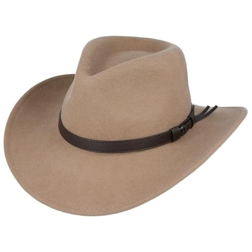 Xposed Unisex Camel Crushable Pure Wool Felt Cowboy Hat For Ultimate Style & Comfort In | : Large