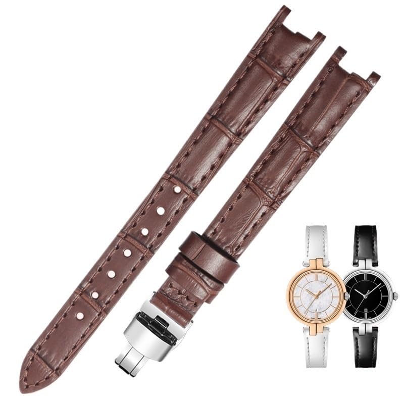 Bracelet montre en cuir cranté sur mesure avec boucle acier pour Tissot T094