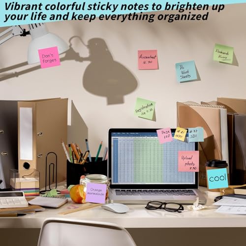 Image of 72 Pack Sticky Notes Bulk 3x3 Inch 36 Colors Colorful Memo Pads