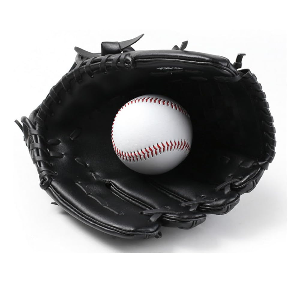 Gant de baseball en cuir PVC noir 11.5 pouces pour adulte et ado