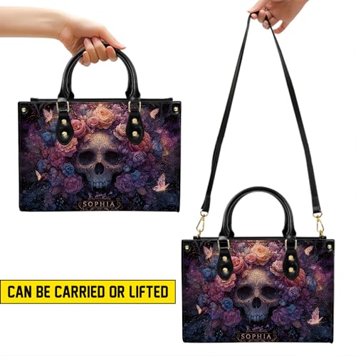 Personalized Halloween Leather Handbag – Custom Witch 3D Printing Effect Purses For Women – Spooky Gothic Shoulder Bag4