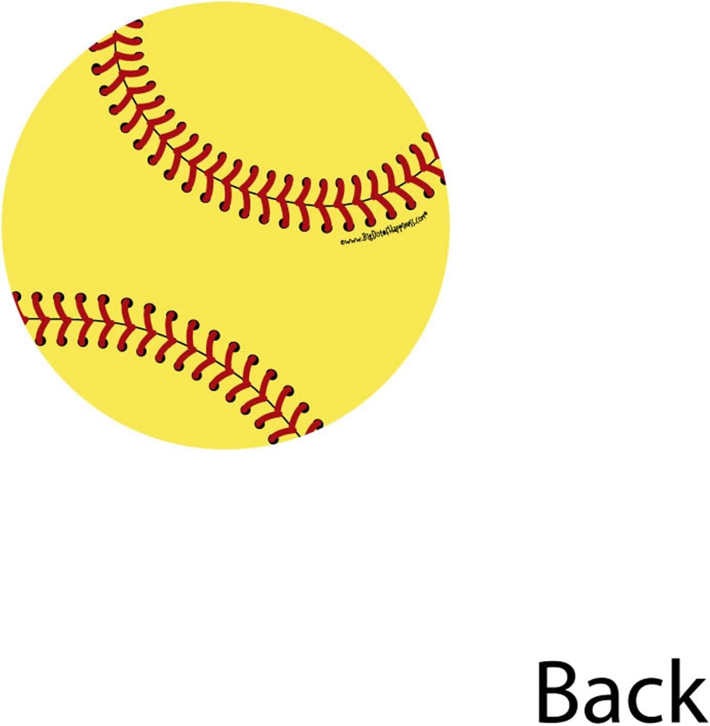 Big Dot of Happiness Fastpitch Softball Party Decorations - Double-Sided Cardstock Cut-Outs, Sports Theme DIY Baby Shower Birthday Decor, Set of 20