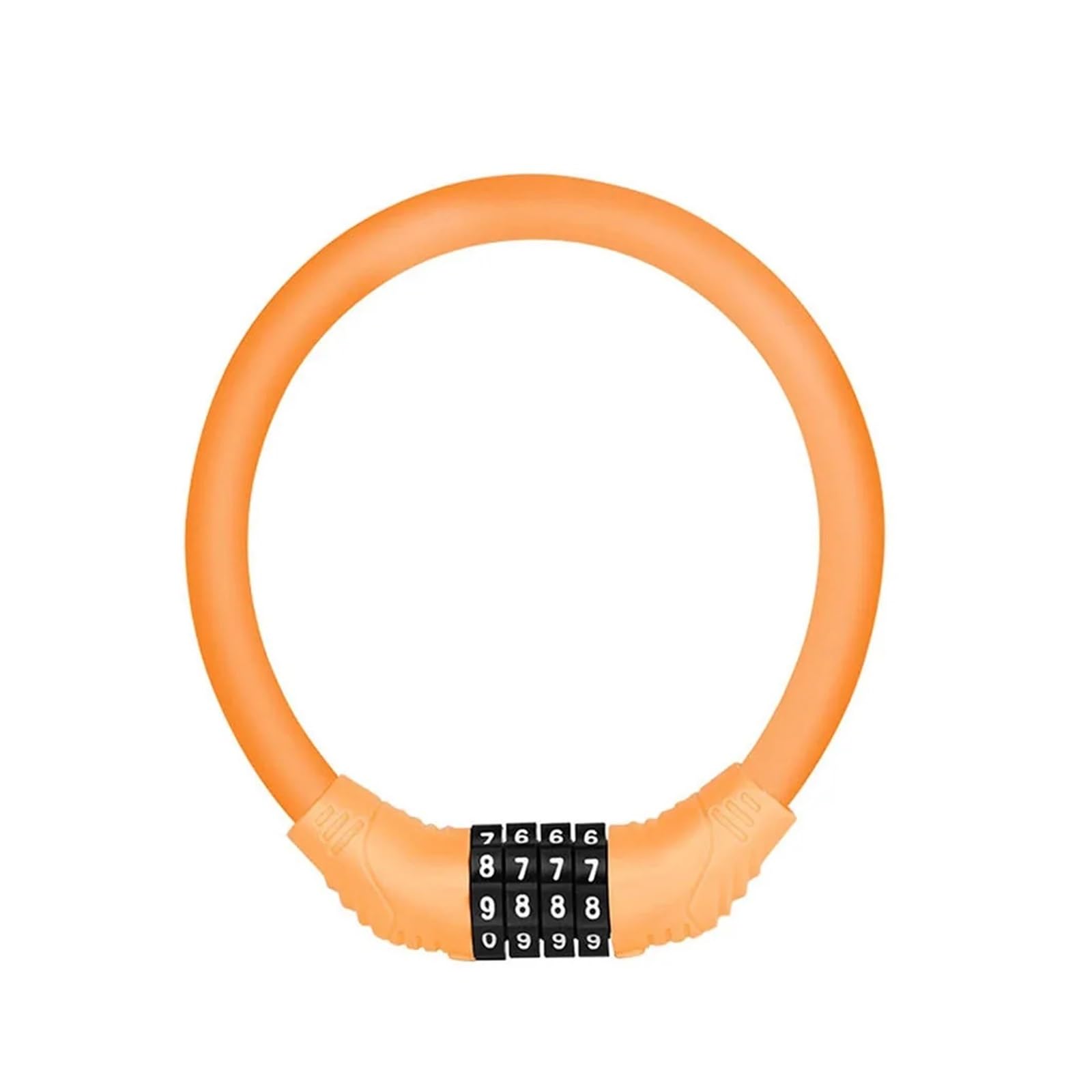 4 Digital Code Anti-Theft Bicycle Cable Lock Stainless Steel Security Locks Portable Combination Code Padlock(Orange)