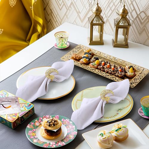 Kesote Ramadan Napkin Rings Set of 6 Eid Mubarak Decorations Moon and Star Napkin Rings Party Decorations Dinner Table Supplies Family Gathering Table Decorations - Cosy Home Interiors Kesote Ramadan Napkin Rings Set of 6 Eid Mubarak Decorations Moon and Star Napkin Rings Party Decorations Dinner Table Supplies Family Gathering Table Decorations - Image 4