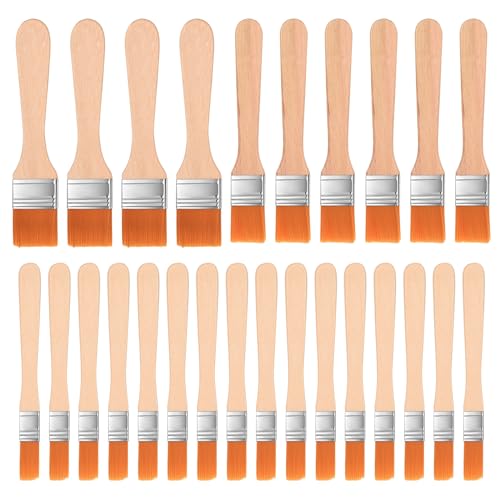 26 Piezas Brochas Pintura, 4 Pinceles Grandes Ancho 3cm, 6 Pinceles Medianos Ancho 2cm, 16 Pincel Pequeños 1.5cm, Pincel de Madera para Pintura de Paredes, Muebles, Acrílica, Artesan