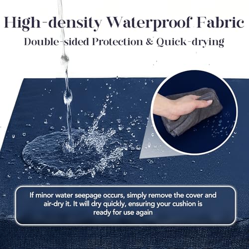 Outdoor Chair Cushions for Patio Furniture：24 Inch x 24 Inch Deep Seat Cushions with Backrest - image 4