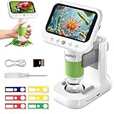 OUTACT 顕微鏡 小学生 デジタル顕微鏡 4.3インチ 1080p 50-1000Xマイクロスコープ IPS液晶ディスプレイ PCシステム対応 撮影 録画 USB-C 充電 8Gメモリーカード同梱 8個LEDライト 4段階調光 生物観察 自由研究 小学生 男の子 女の子 誕生日プレゼント 日本語取扱説明書付き