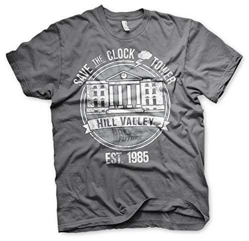 Back To The Future �����Ƀ��C�Z���X����Ă��� Save The Clock Tower �j���p T-Shirt (Dark �O���[), XX-Large