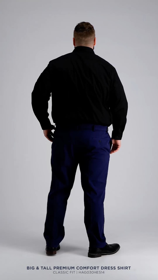 Haggar Mens Big and Tall Classic Fit Premium Comfort Wrinkle Resistant Dress Shirt Black : Clothing, Shoes & Jewelry