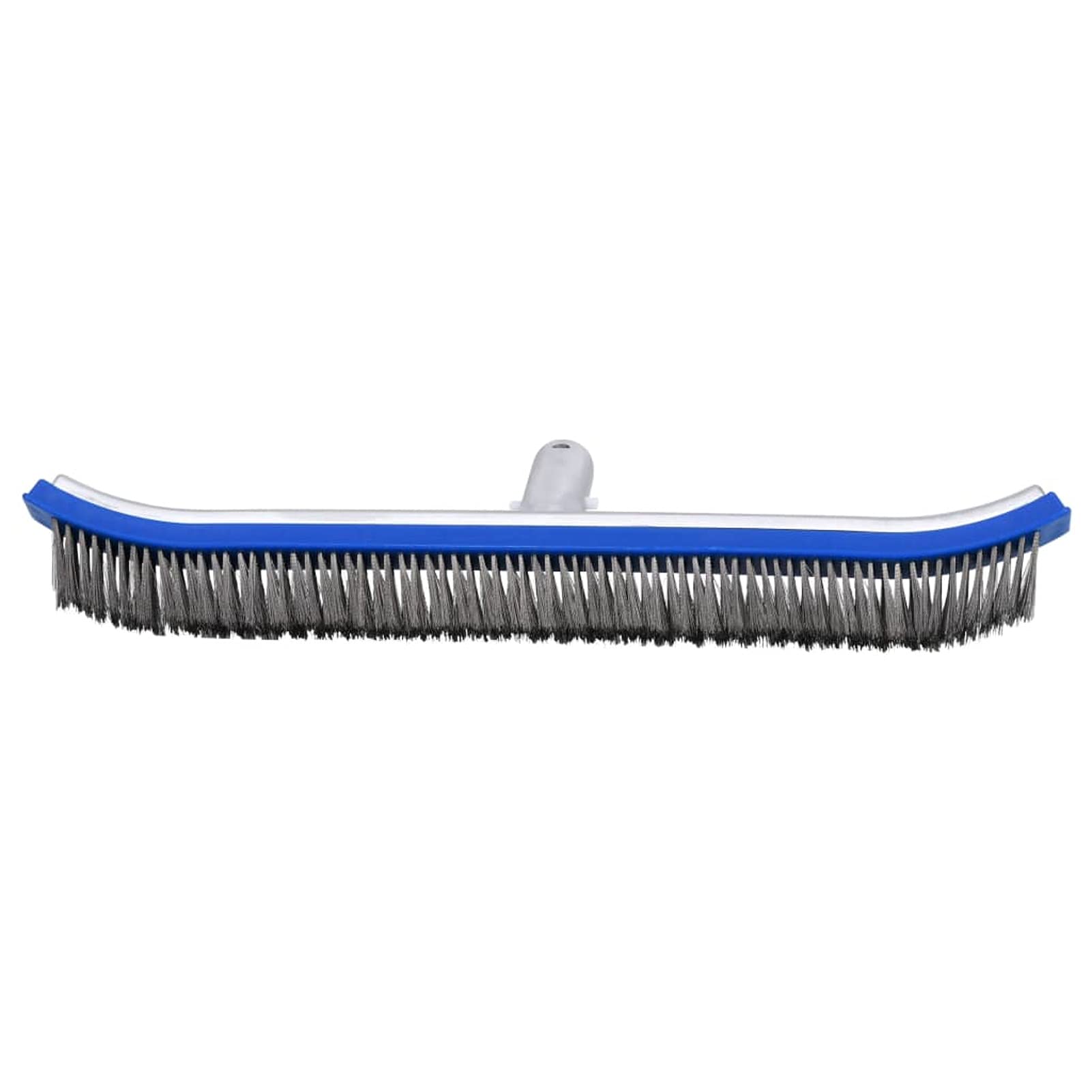 Tidyard Swimmingpool - Spazzola da parete, curva, per la pulizia della piscina, in alluminio, acciaio inox, 46 cm, colore: blu