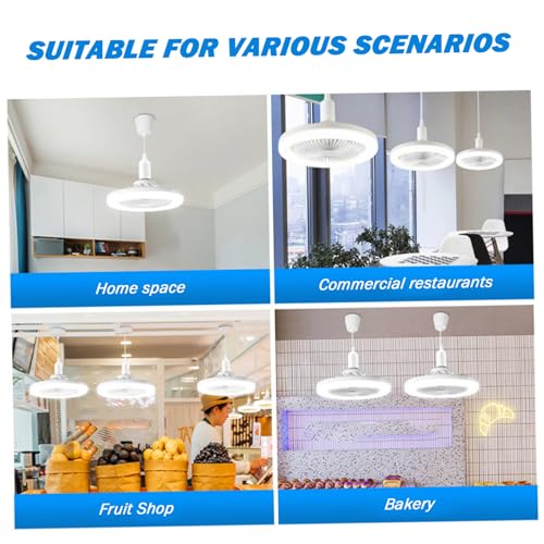 Ventilateur de plafond E27 avec lampe LED dimmable et télécommande pour salon - 4