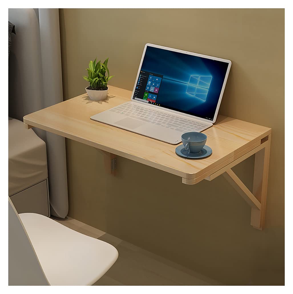 Bureau de table mural pliable flottant en bois pour cuisine et salon 100x40cm