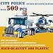 EtrealEli City Police Car, Motorcycle,Truck and Trailer&Helicopter Building Block Sets(509pcs),Police Chase Toy Set,Gift for Kids and audlts