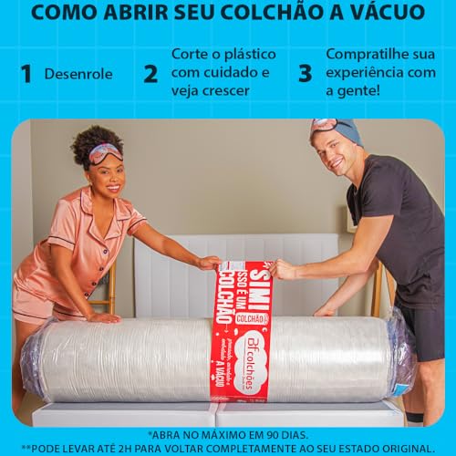Colchão Solteiro Espuma D33 A Vácuo Ortopédica Certificada BF Colchões 88x188x17cm