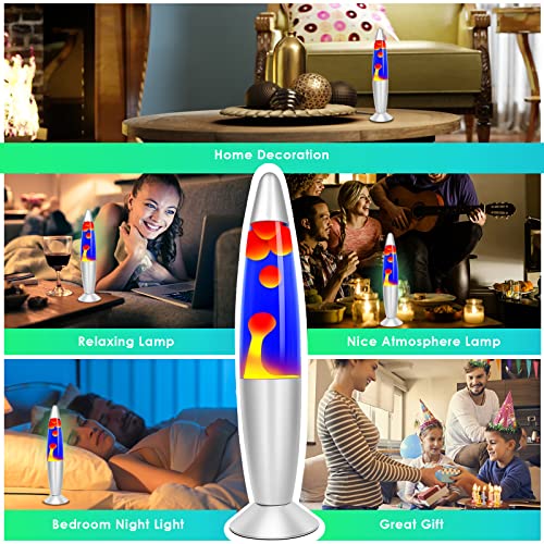 Image of 16inches Magma Lamp Purple and Orange for Kids and Adults- Big Motion Night Lights with Purple Blue Liquid Orange Wax, Gifts for Teens Boys Girls