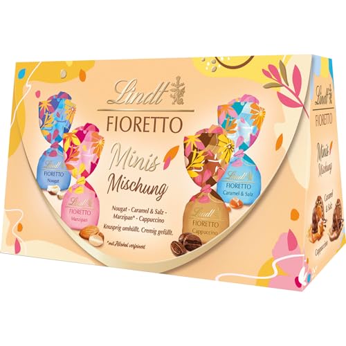 Lindt Schokolade | FIORETTO Mischung Mini-Präsent | 92g | 8 Pralinen in 4 Sorten in feiner Vollmilch-Schokolade umhüllt von Crisp | Schokoladen-Geschenk