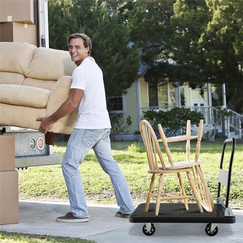 Carrello da cucina pieghevole con ruote, carrello con piattaforma resistente, per casa, supermercato, magazzino e trasloco