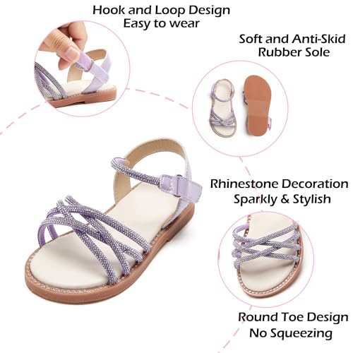 Image of PHIRAMIN Toddler Flower Girl Sandals - Girl Dress Shoes Toddler Little Kid Wedding Party