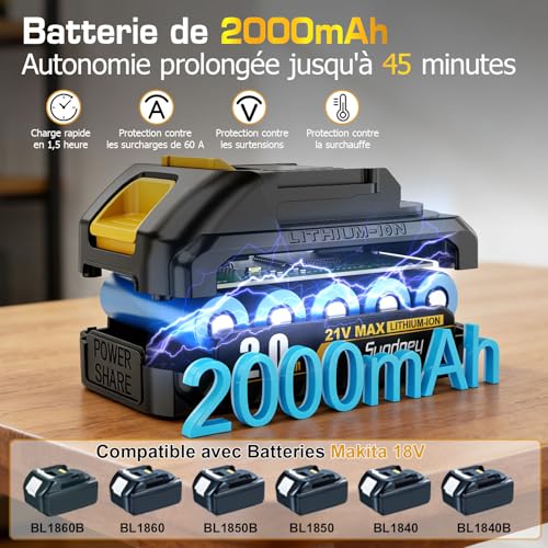 Visseuse devisseuse sans fil 21V 45Nm perceuse visseuse electrique - 5