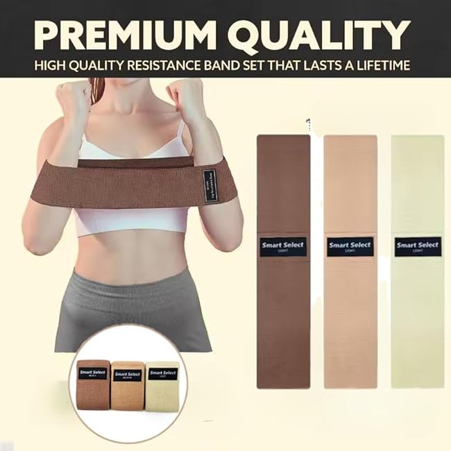 Fabric Resistance Bands Set, Hip Resistance Band, Booty Band, Exercise Band for Women & Men, Fitness Bands, Workout Band for Glutes, Legs,Arms, Yoga Starter Set