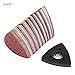 100pcs Sanding Paper, 80mm 60/80/120/180/240 Grits Triangular Hook & Loop Triangle Sandpaper +1 Sand Pad for Bosch Fein Oscillating Multi Tool