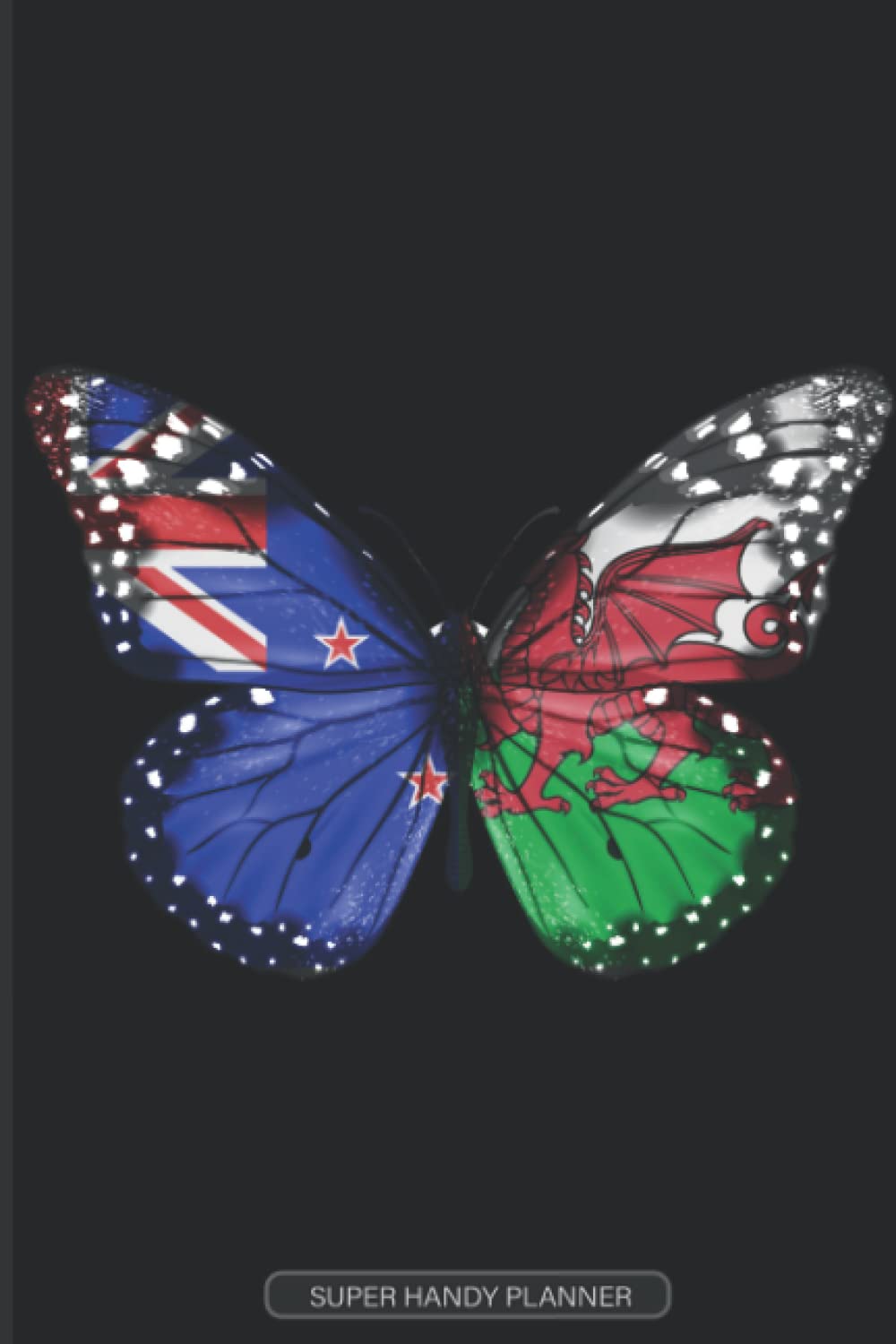 Planner: New Zealander Welsh Flag Combined Butterfly Flags Of New Zealand Wales