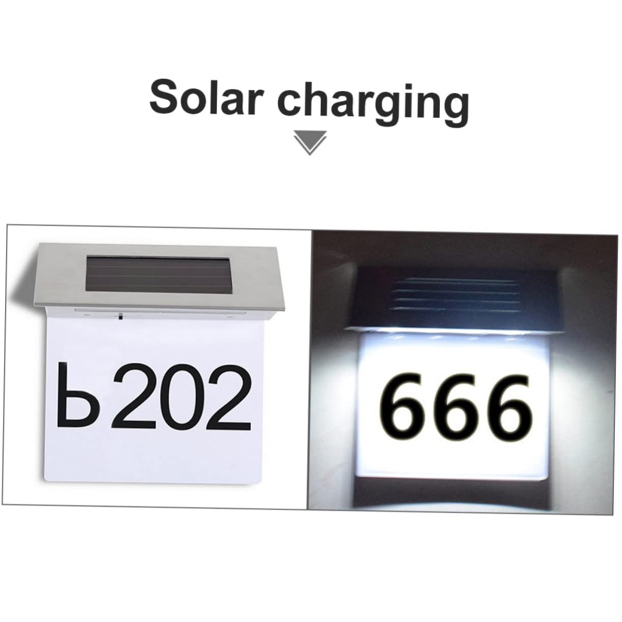 UKCOCO 2pezzi Luce Solare Per Numero Civico Lampada Solare Da Parete Con Rilevatore Di Movimento Strumento Di Illuminazione Led Luce Per Esterni Resistente All'acqua e All'usura
