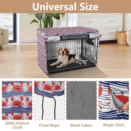 Bâche imperméable pour cage de chien tissu coupe-vent imprimé animal marin