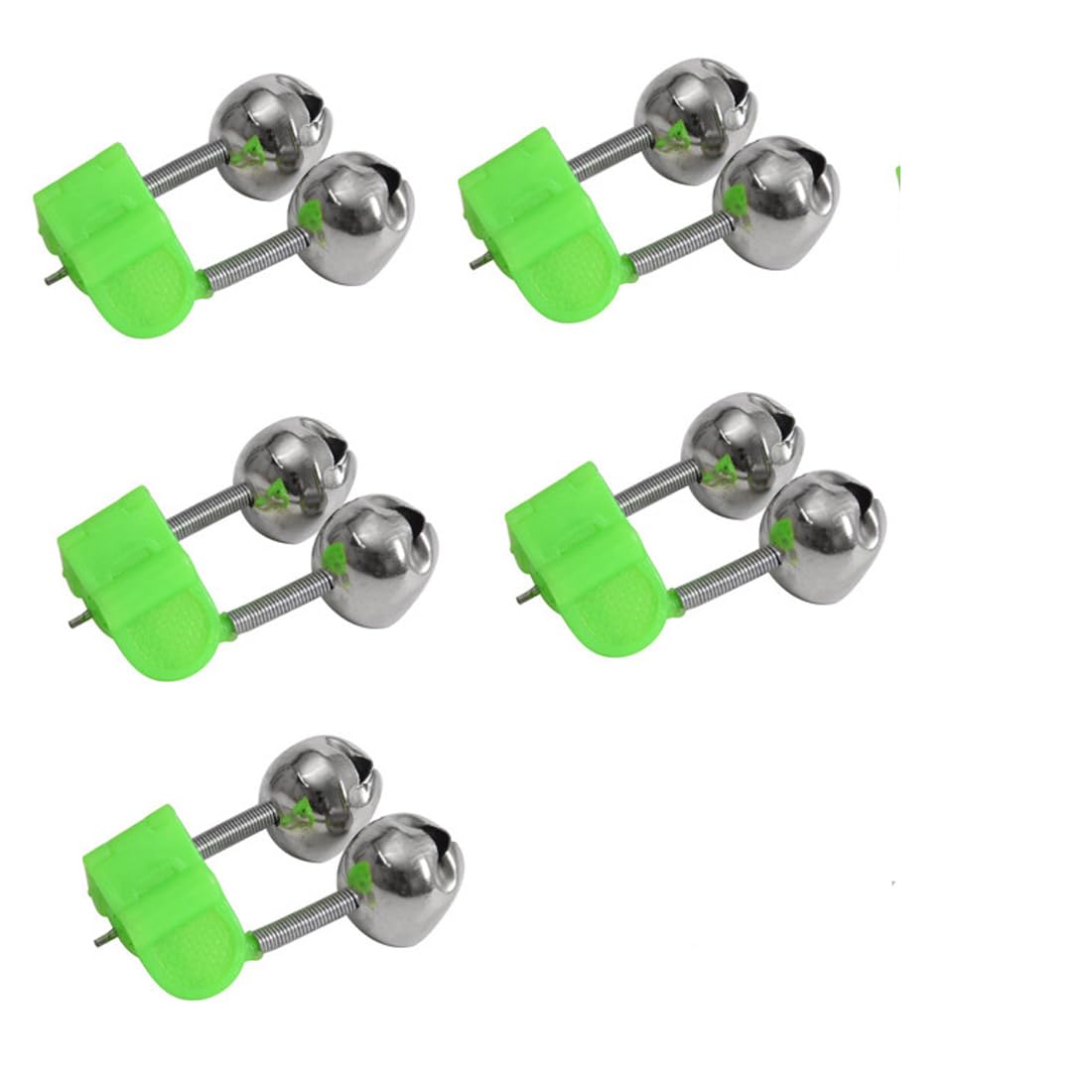 Yolo Tackles 5Pcs Fishing Rod Alarm Loud Dual Alert Bells Fishing Bells Clips for Fish Strike Silver Tone-image-42